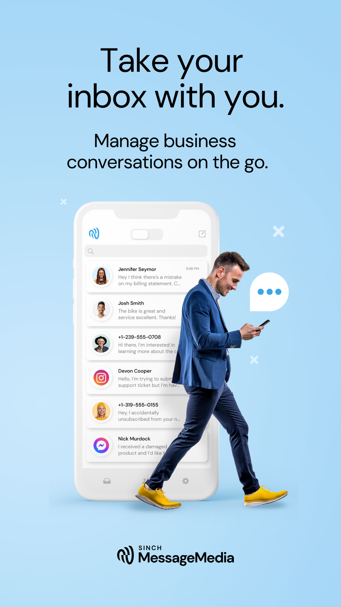 Sinch iOS App Store creative — Take your inbox with you